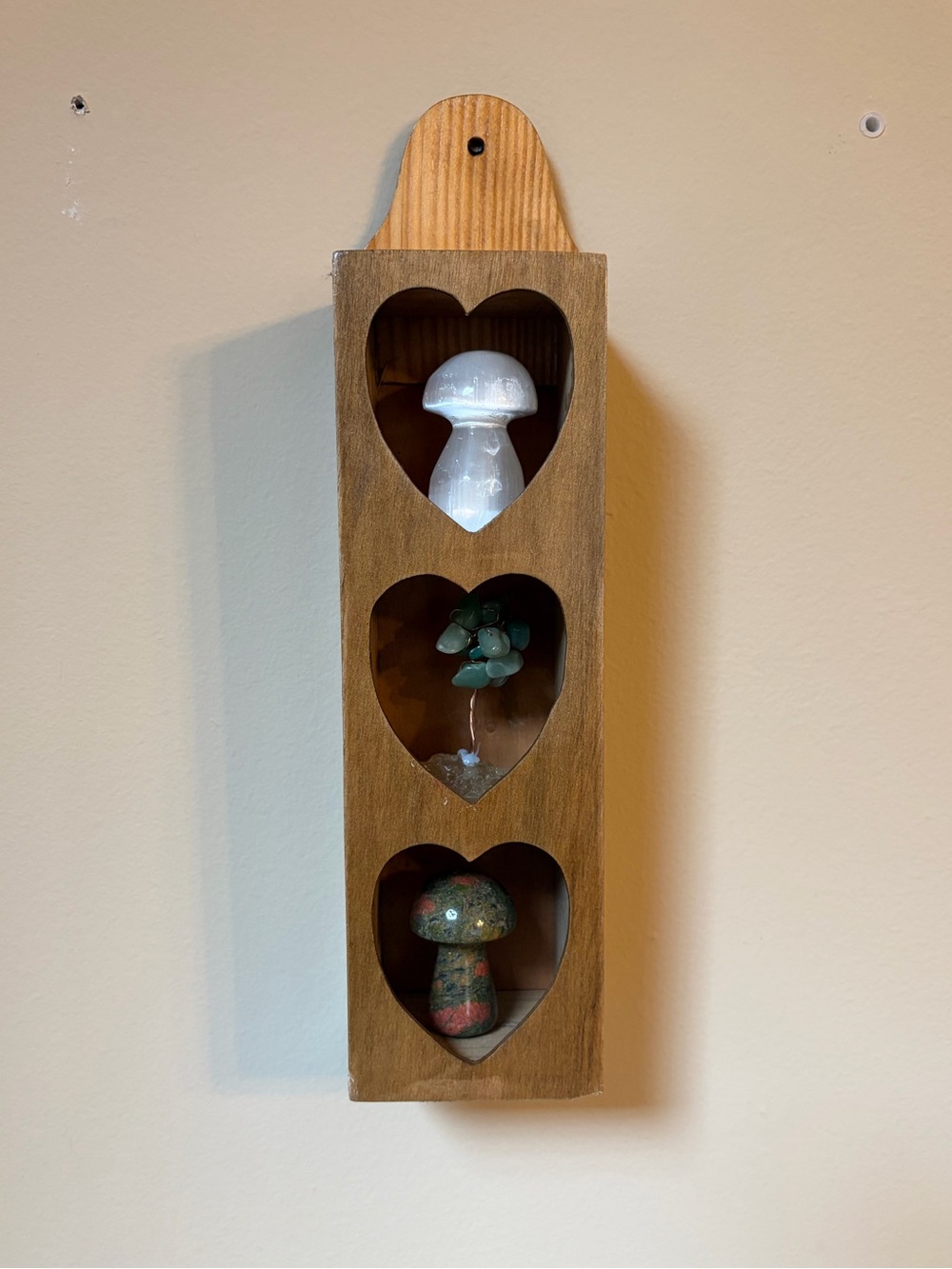 Vintage Wooden Heart Shelf Wall Decor